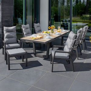 LC Garden Bondino II Gartenmöbel-Set L verstellbar (6 Plätze) Tisch 200/260x100cm