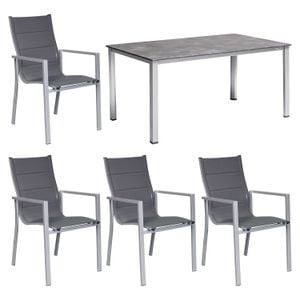 OUTLIV. Melbourne Gartenmöbel-Set M (4 Plätze) mit Kettler Tisch 160x90cm
