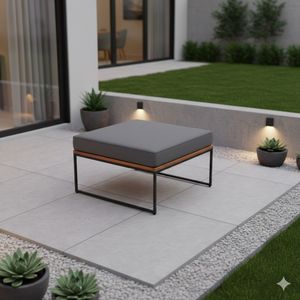 OUTLIV. Maui Loungehocker Stahl/Akazie/Polster