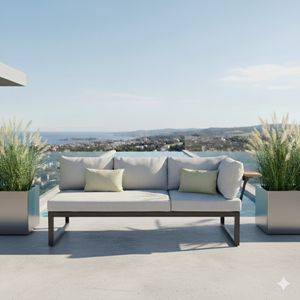 LifestyleGarden Jimmy Diningsofa verstellbar Aluminium/Olefin