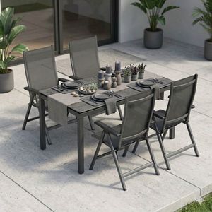 MWH Elements Gartenmöbel-Set M (4 Plätze) mit OUTLIV. Tisch 160x90cm