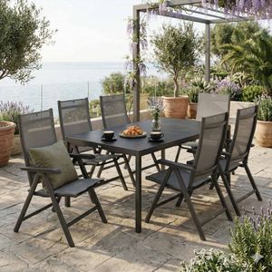 Kettler Basic Plus Gartenmöbel-Set mit OUTLIV. Tisch Aluminium/Dekton