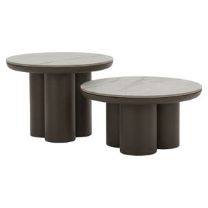 Apple Bee Tonga Loungetisch-Set 2-tlg. Aluminium/Sinterstone