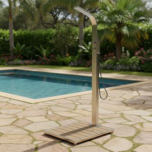 Ideal Helena Gartendusche Warmwasser Edelstahl/WPC
