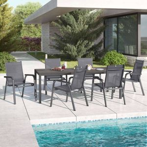 Kettler Basic Plus Gartenmöbel-Set L (6 Plätze) mit OUTLIV. Tisch 220x100cm