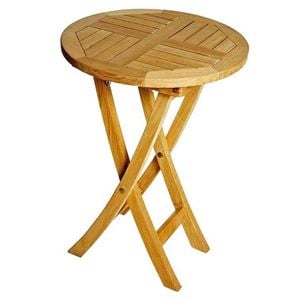 Zebra Poker Klapptisch Teak mit Edelstahlbeschlägen