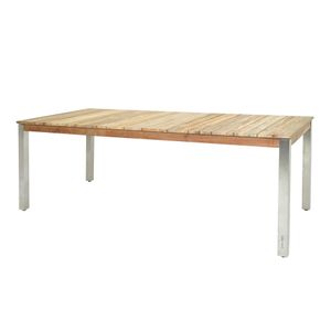 Zebra Derex Gartentisch 220x100cm Edelstahl/Teak recycelt