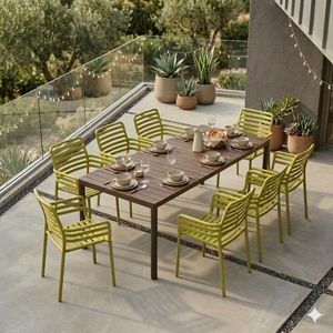 Nardi Doga Gartenmöbel-Set XL (8 Plätze) Tisch 211/275x100cm