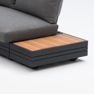 Zebra Cubo Neo Loungetisch Aluminium/Teak