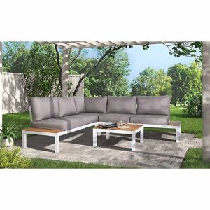 OUTLIV. Ecklounge Aluminium/Akazie inkl. Polster