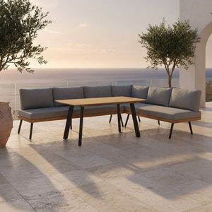 OUTLIV. Alkas Dininglounge Tisch 200x100cm Teak/Sunproof A-Beine