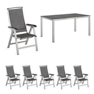 Kettler Forma II Gartenmöbel-Set L (6 Plätze) mit OUTLIV. Tisch 160x90cm