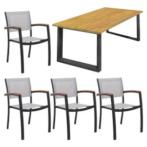 LifestyleGarden Ragusa Gartenmöbel-Set M (4 Plätze) mit OUTLIV. Tisch 180x100cm