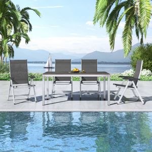 Kettler Basic Plus Gartenmöbel-Set M verstellbar (4 Plätze) mit OUTLIV. Tisch 160x90cm