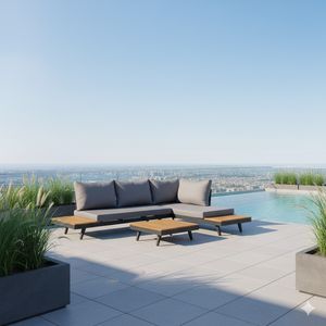 Acamp Naxos Ecklounge inkl. Loungetisch Aluminium/Polyester