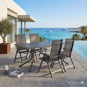 Kettler Basic Plus Gartenmöbel-Set M (4 Plätze) Tisch 160x95cm