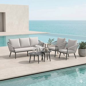 OUTLIV. Alex Loungeset inkl. Loungetische Aluminium/Rope/Olefin