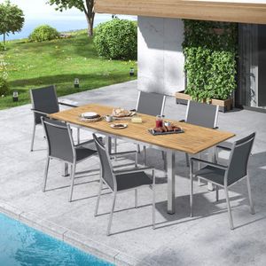 Stern Cardiff Gartenmöbel-Set L (6 Plätze) mit OUTLIV. Tisch 180/240x90cm