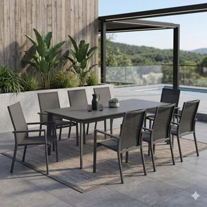 OUTLIV. Lucca Gartenmöbel-Set XL (8 Plätze) Tisch 220x100cm