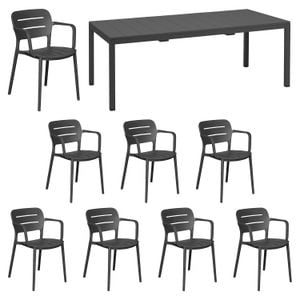 OUTLIV. Vivien Gartenmöbel-Set XL (8 Plätze) mit Nardi Tisch 210/280x100cm