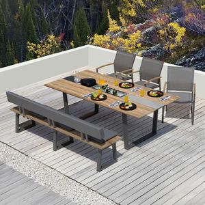 Zebra Alex Gartenmöbel-Set L (6 Plätze) Tisch 220x110cm
