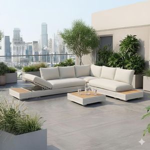 Zebra Cubo Neo Ecklounge inkl. Loungetische Aluminium/Sunproof
