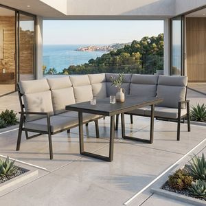 OUTLIV. Milano Dininglounge Tisch 160x90cm Aluminium/Kunstfaser