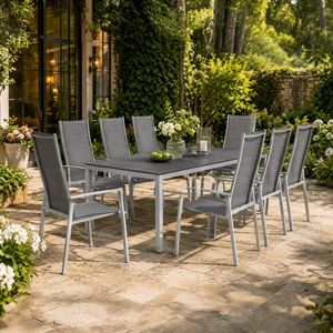 OUTLIV. Melbourne Gartenmöbel-Set XL (8 Plätze) Tisch 220x100cm