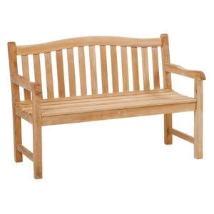 Zebra Yachtclub Gartenbank 130 cm Teak mit Edelstahlbeschlägen