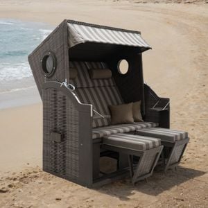 deVries Pure Wave XL Strandkorb Geflecht/Pinie Des. 481