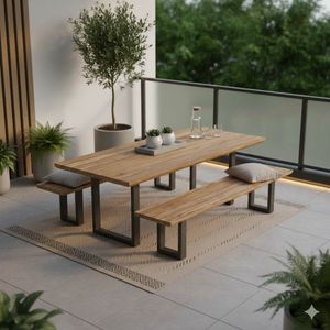 OUTLIV. Orlando Gartenmöbel-Set XL (8 Plätze) Tisch 240x100cm