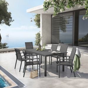 OUTLIV. Lucca Gartenmöbel-Set L verstellbar (6 Plätze) Tisch 155x90cm