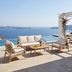OUTLIV. Noemi Loungeset inkl. Loungetisch Akazie/Rope/Polyester