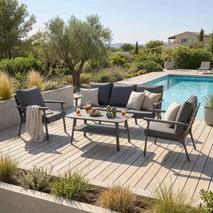 Acamp Samos Loungeset inkl. Loungetisch Aluminium/Polyester
