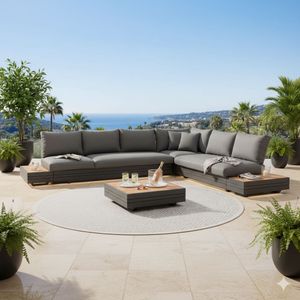 Zebra Cubo Neo Ecklounge inkl. Loungetische Aluminium/Sunproof