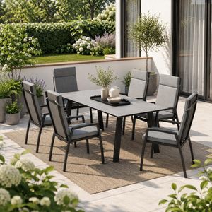 OUTLIV. Perth Gartenmöbel-Set L verstellbar (6 Plätze) Tisch 180x90cm