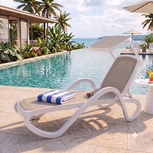 Nardi Alfa 2-teiliges Set Gartenliege & Sonnendach Kunststoff/Textilene