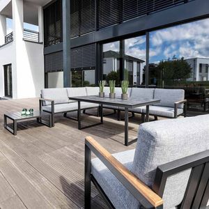 Kettler Ocean Skid Dininglounge Tisch 160x95cm Aluminium/Olefin