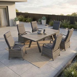 LC Garden Komido Gartenmöbel-Set L verstellbar 6 (Plätze) Tisch 160/210x100cm