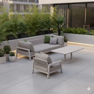 Zebra Cozy Loungeset inkl. Lifttisch Aluminium/Rope/Sunproof