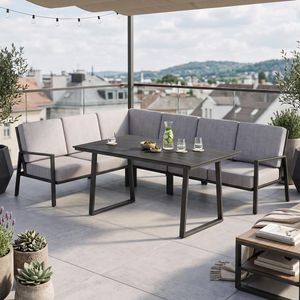 Kettler Zenith Low Dining Dininglounge Tisch 160x95cm Aluminium/Olefin