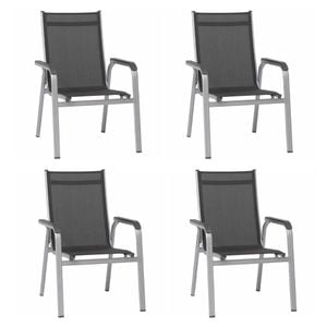 Kettler Basic Plus Stapelsessel-Set Aluminium/Textilene