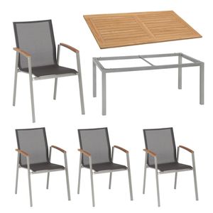 Stern Top Gartenmöbelset 6-teilig graphit / silbergrau