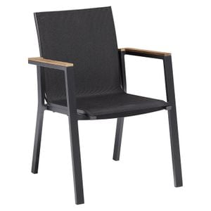 Kettler Rasmus Teak Stapelsessel Aluminium/Outdoorgewebe
