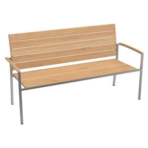 OUTLIV. Pamplona Gartenbank Edelstahl/Teak