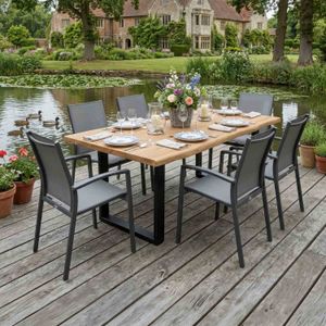 Siena Garden Velia Gartenmöbel-Set L (6 Plätze) mit OUTLIV. Tisch 200x100 cm