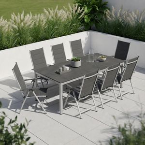 OUTLIV. Melbourne Gartenmöbel-Set XL verstellbar (8 Plätze) Tisch 220x100cm