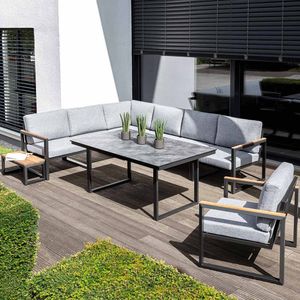 Kettler Ocean Skid Dininglounge Tisch 160x95cm Aluminium/Olefin