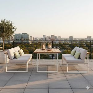 LifestyleGarden Jimmy Dininglounge Tisch 216x98,5cm Aluminium/Olefin