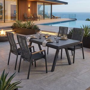 Interliving 7011 Gartenmöbel-Set M (4 Plätze) Tisch 200/260x100cm